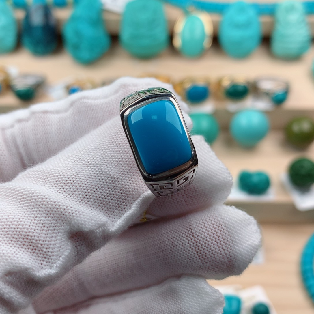 银S925镶嵌绿松石珠宝奇石