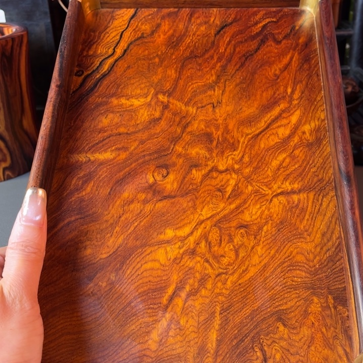 木红酸枝独板茶盘