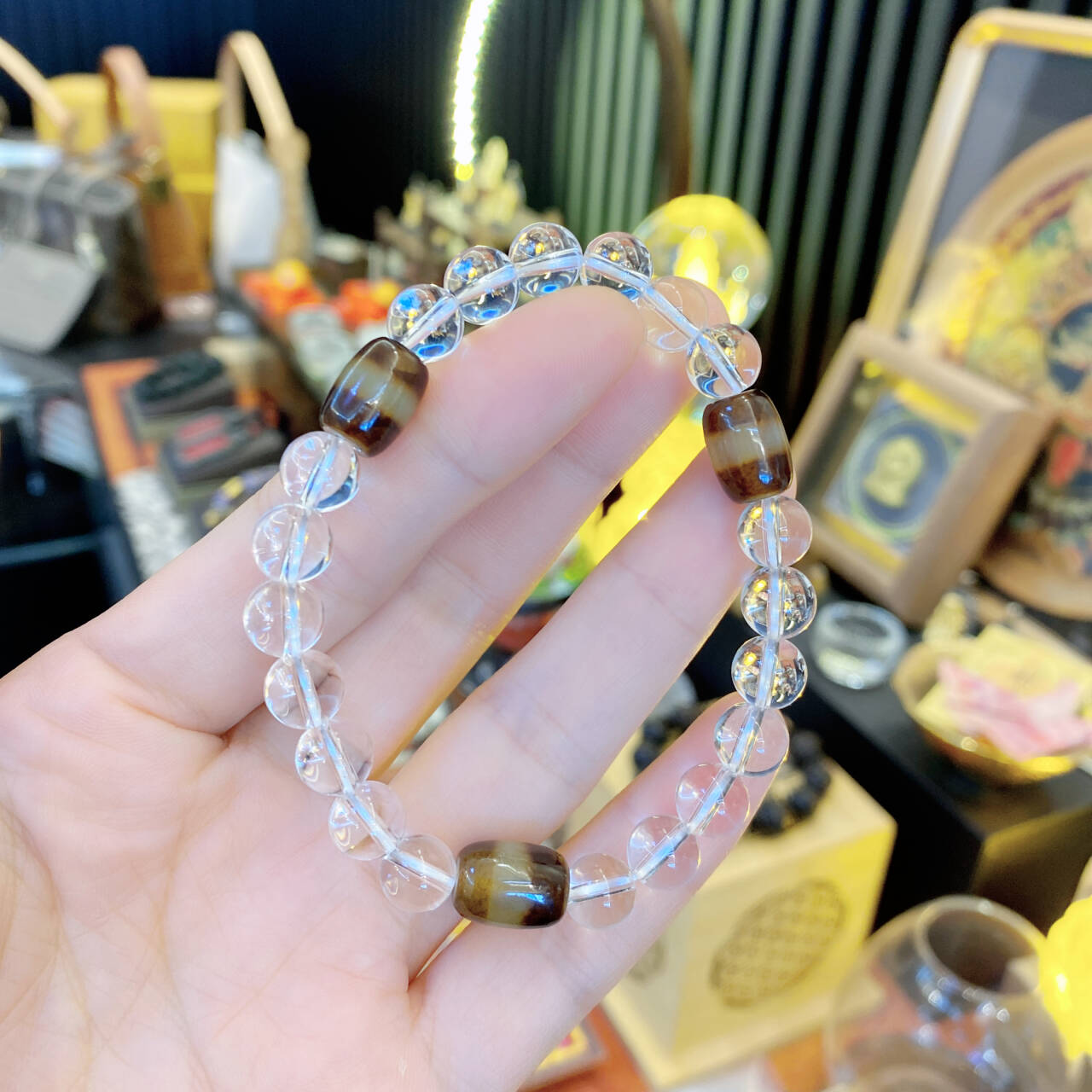 吊坠925银合成锆石 黑标K白晶功率放大器手串dois12