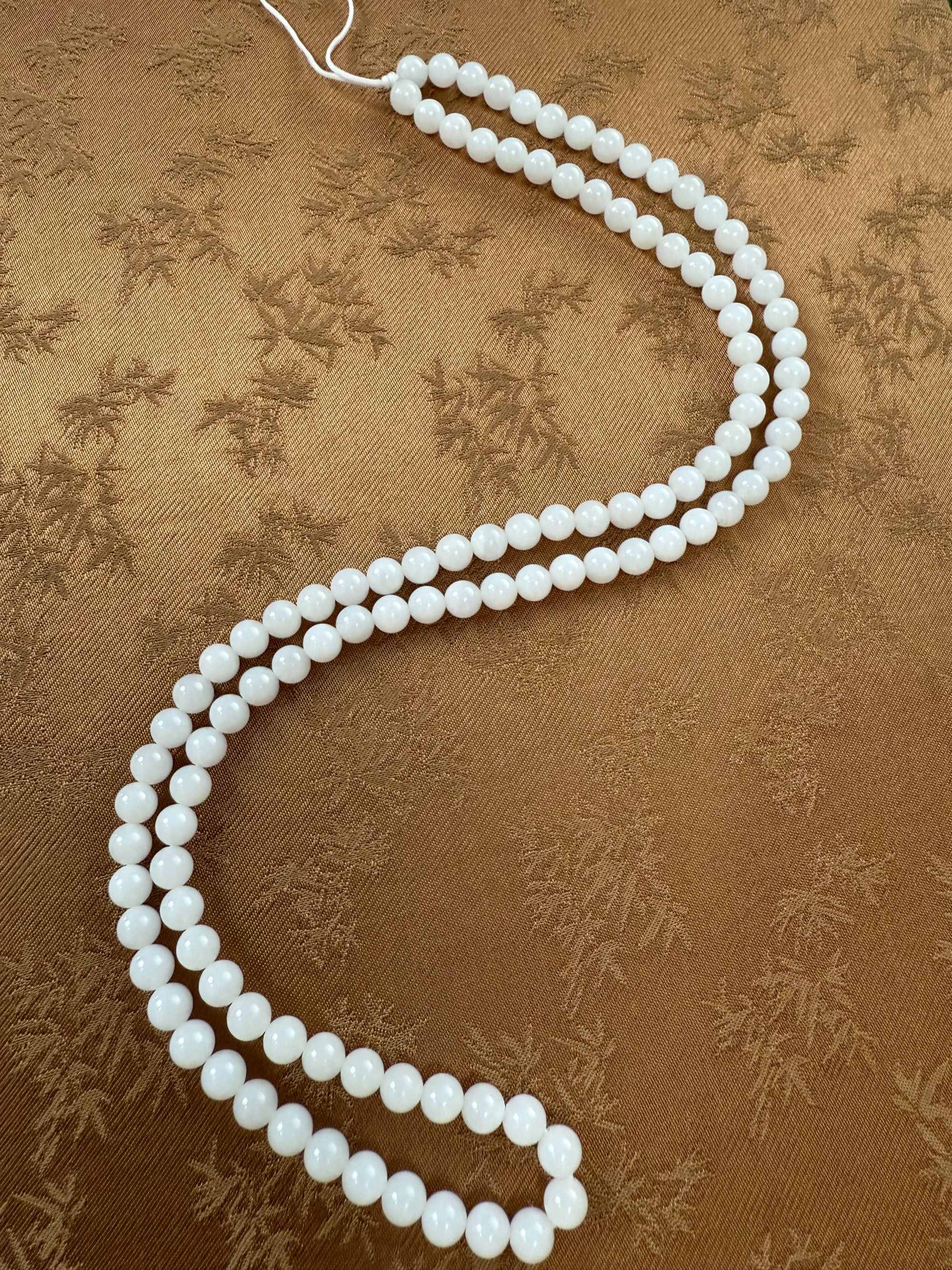 卡6mm108和田玉 羊脂玉百搭链多样性发货拍一发一