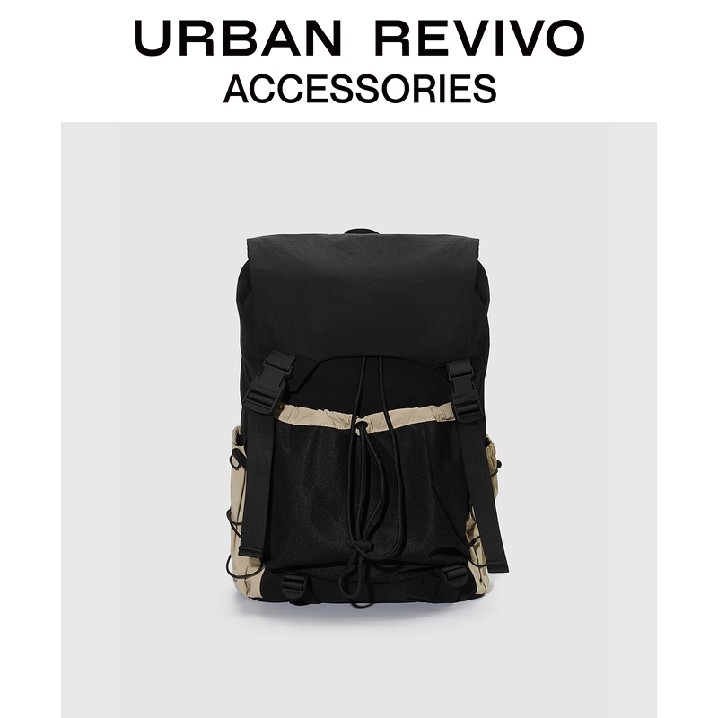URBAN REVIVO2025冬季新款男士户外撞色拼接背包UAMB50138