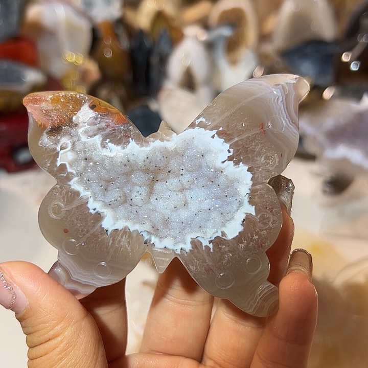 玛瑙/玉髓无未镶嵌点**王啵啵蝴蝶