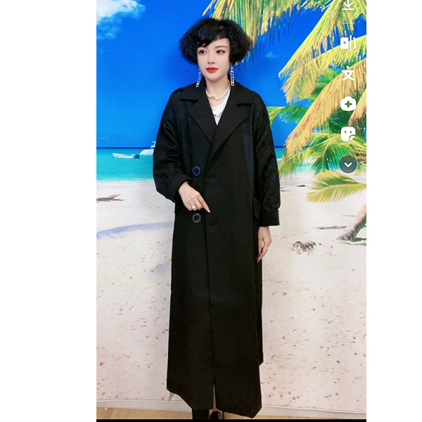 28369 时尚气质休闲女士中长款洋气风衣外套
