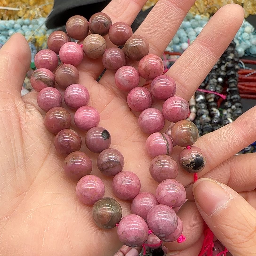 玛瑙/玉髓合金珠宝半成品老蔷薇10mm一条