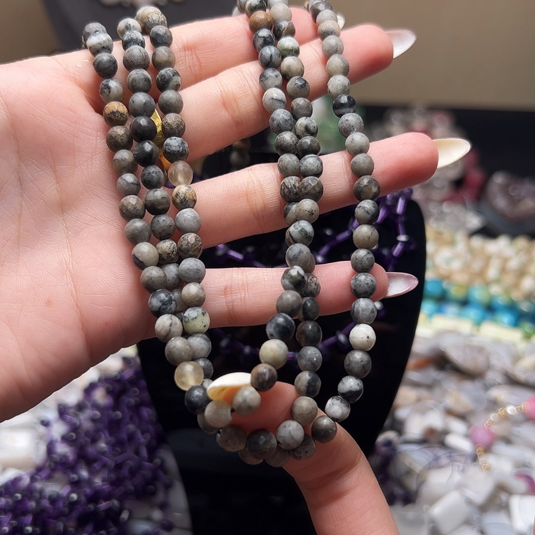 玛瑙/玉髓合金珠宝半成品d361 6m 黑网络一条