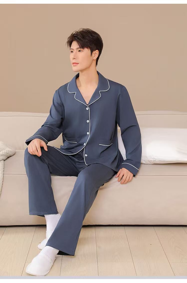【纯棉睡衣男款】春秋全棉薄款家居服套装128469