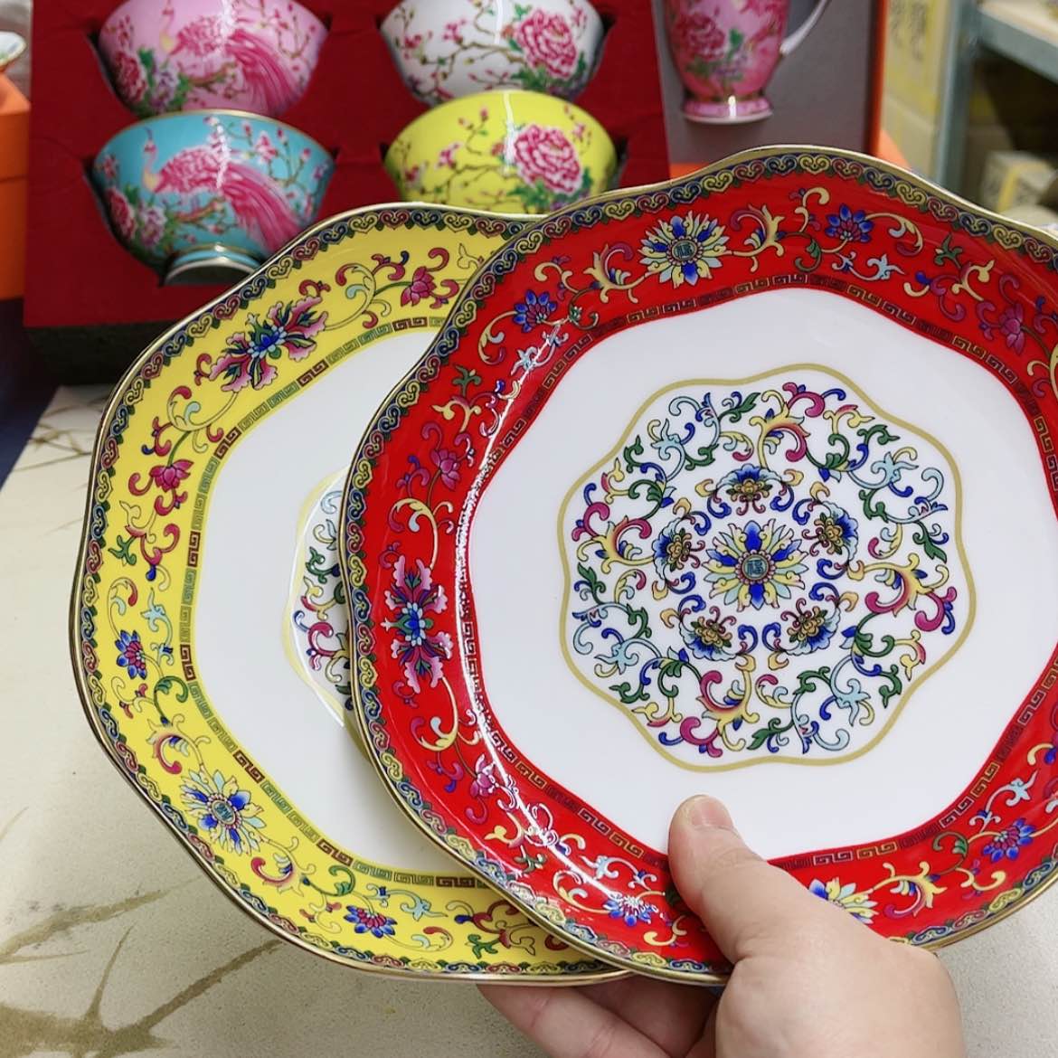 【闪购商品】珐琅8英寸2花口深。。。。。