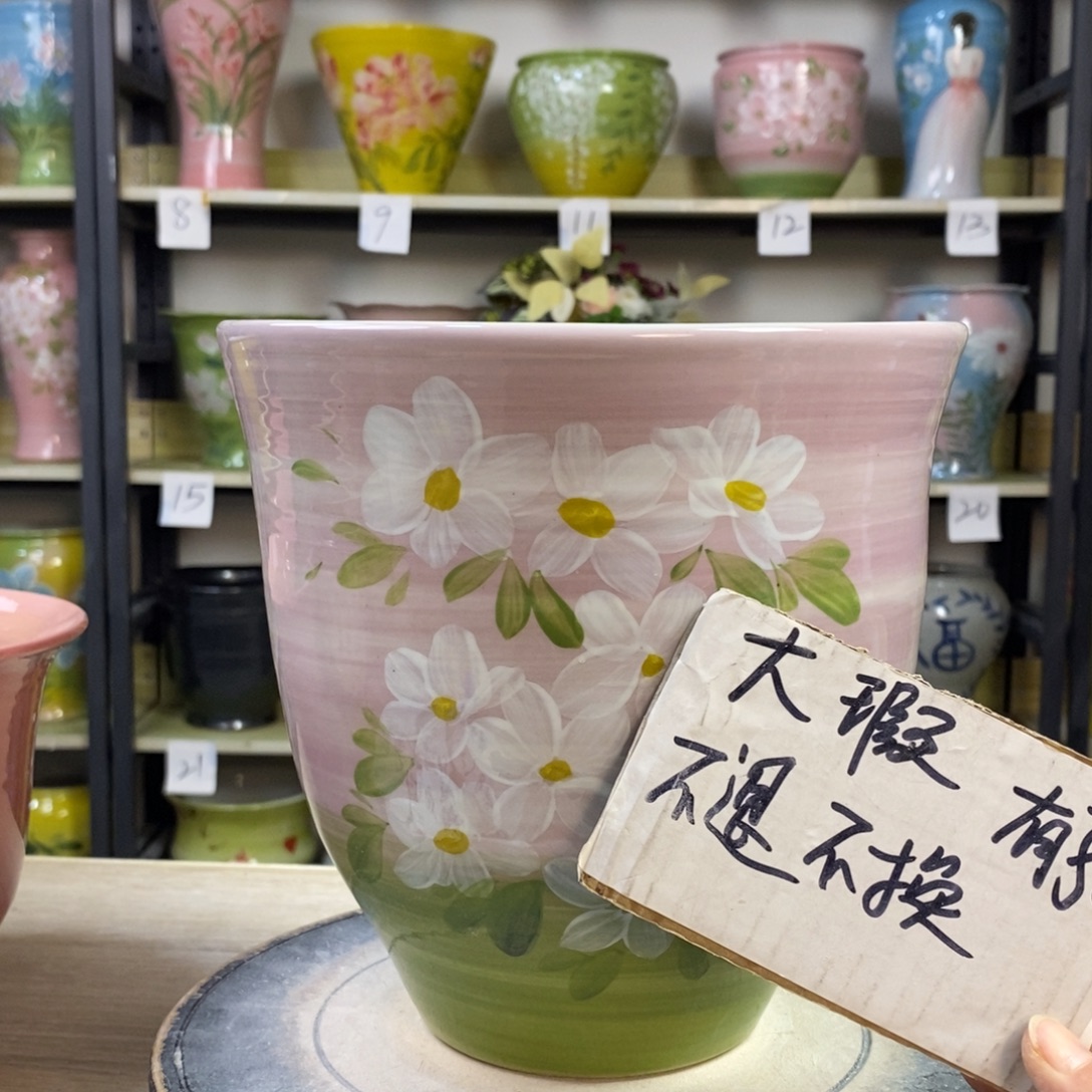 景德镇手工手绘陶瓷花盆