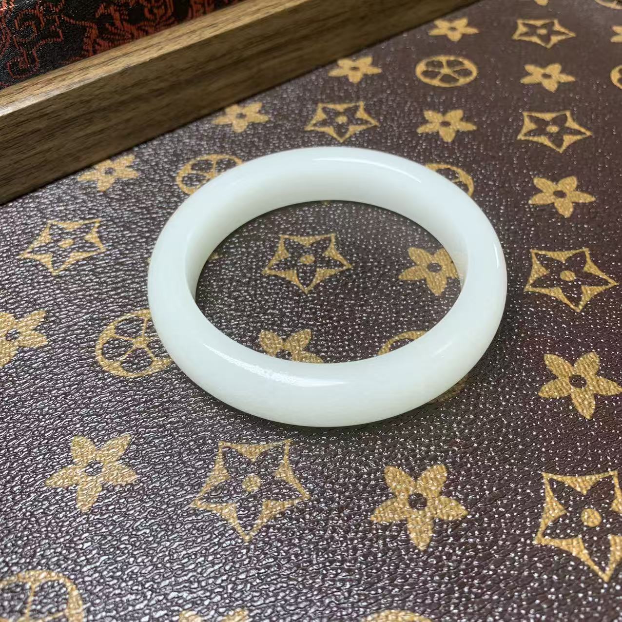 【精品蓝田玉】60+白月光扁圆条  天然玉石 35（默认微瑕）