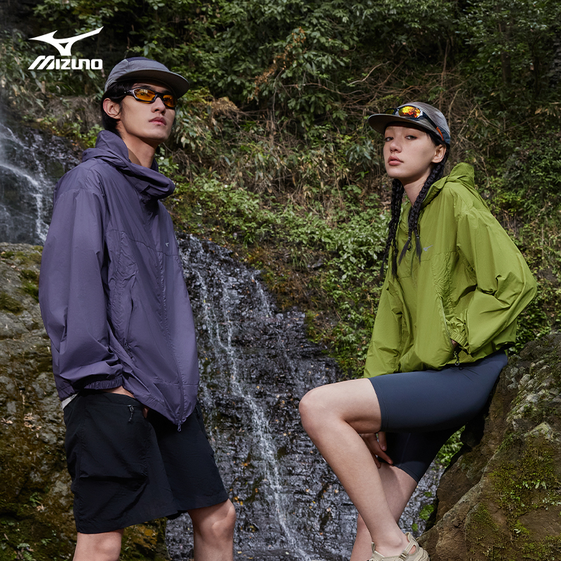 Mizuno美津浓25新款网眼透气连帽冲锋衣运动休闲防晒服 K2CE53Y2