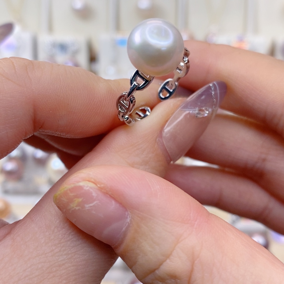 淡水珍珠戒指合金