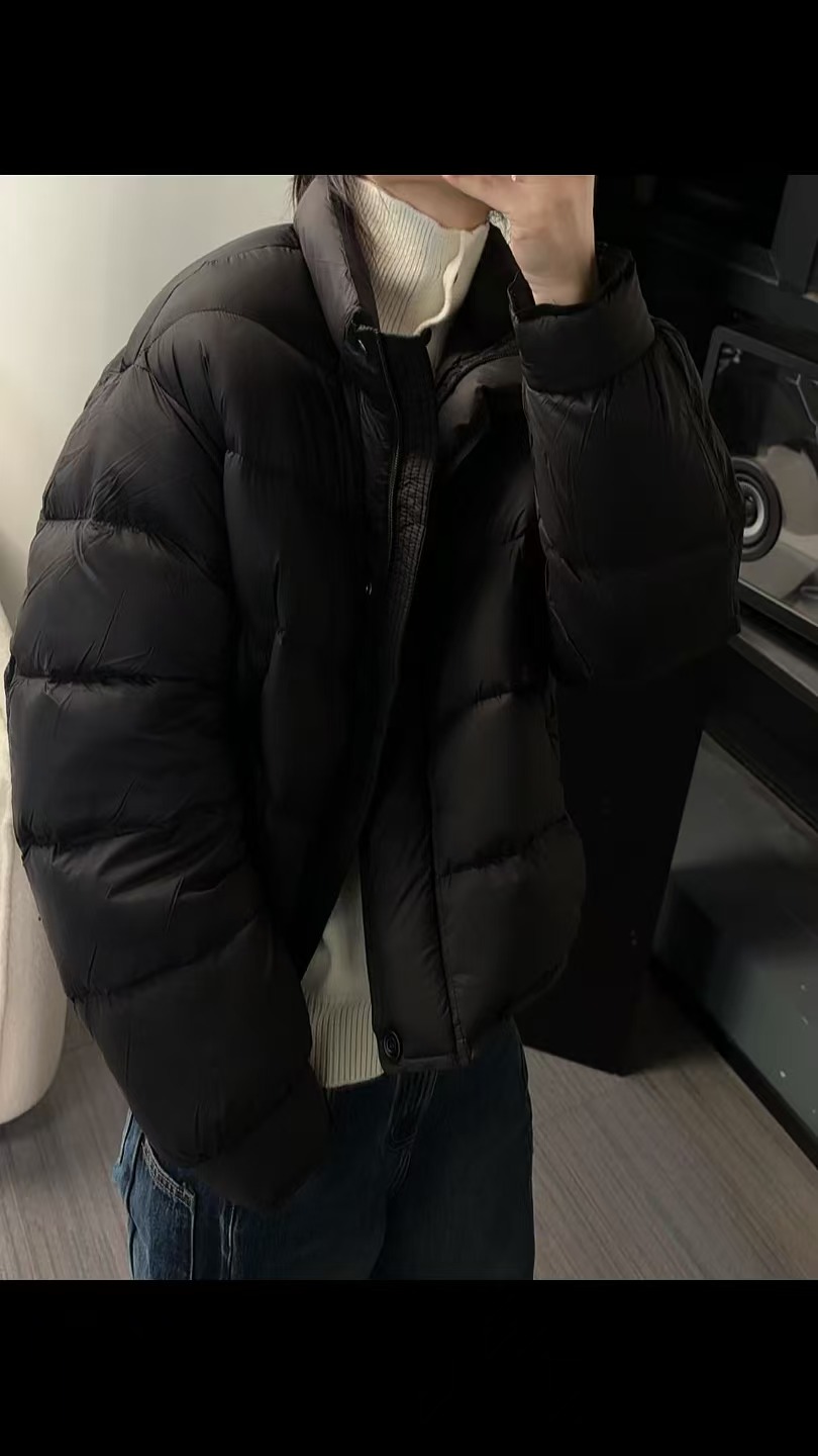 鹅绒短款宽松面包羽绒保暖外套