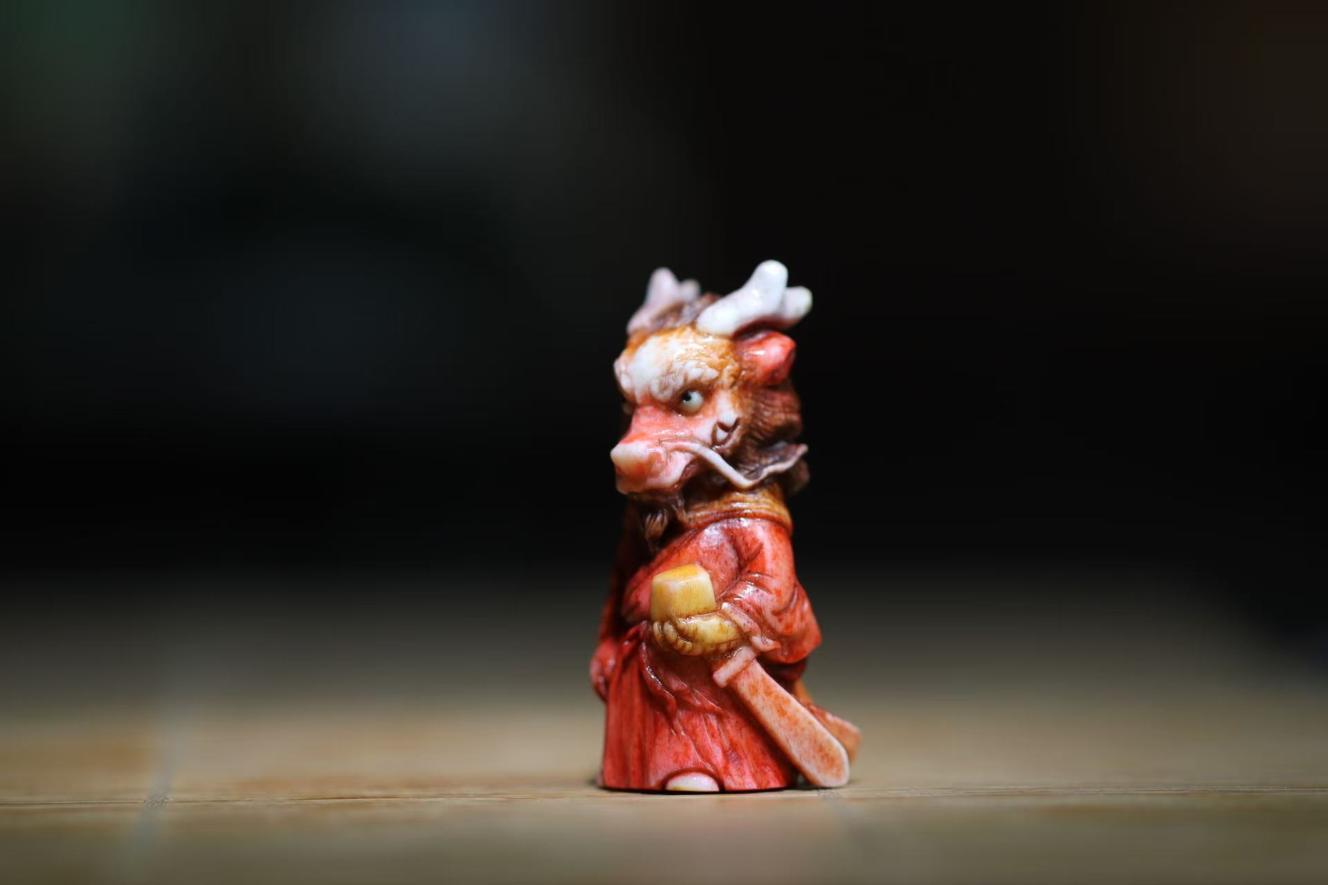 龙王 风调雨顺 根付作品 文玩 方颜雕刻 个性摆件 送朋友 潮流