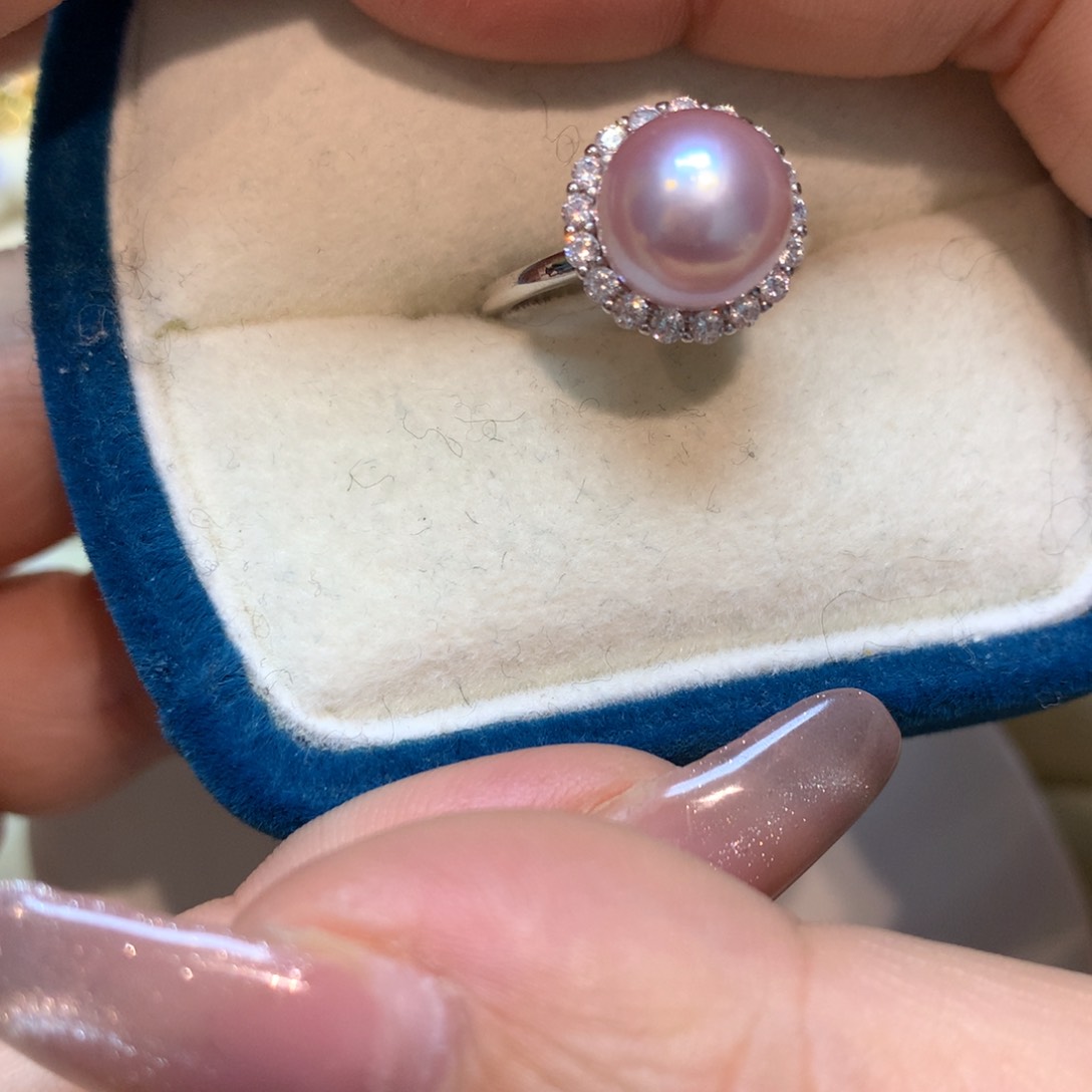 淡水珍珠戒指银S925镶嵌