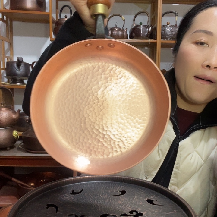 何***何金属紫铜纯铜20煎锅