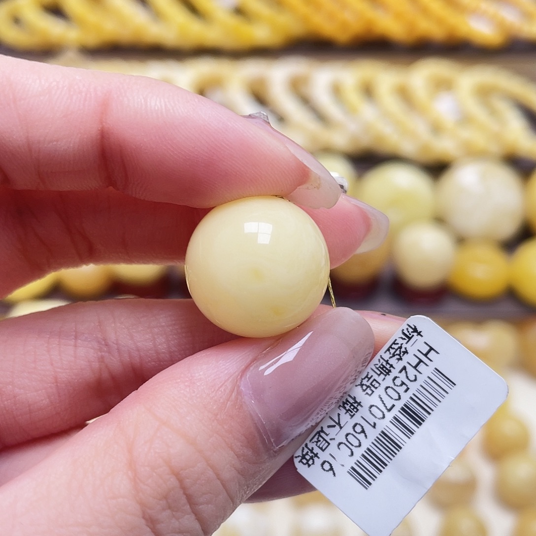 琥珀未镶嵌裸石17.1mm圆珠