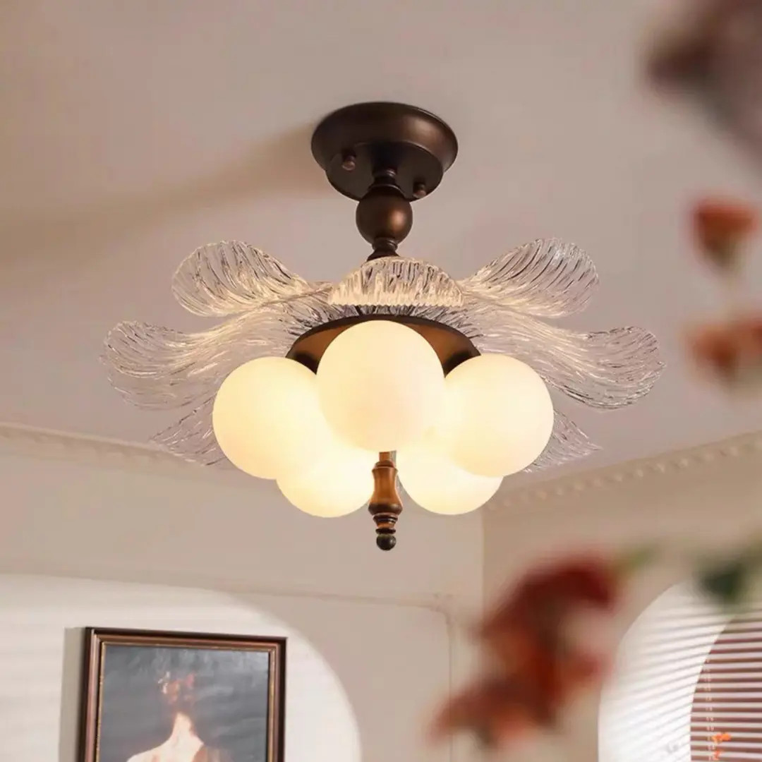 卧室吸顶灯中古风美式复古主卧房间灯饰法式简约书房灯魔豆灯具