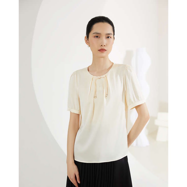 【轻奢桑蚕丝】桑蚕丝衬衫女短袖2025夏季新款气质时尚通勤百搭3103