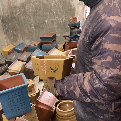 紫砂花盆手工制作