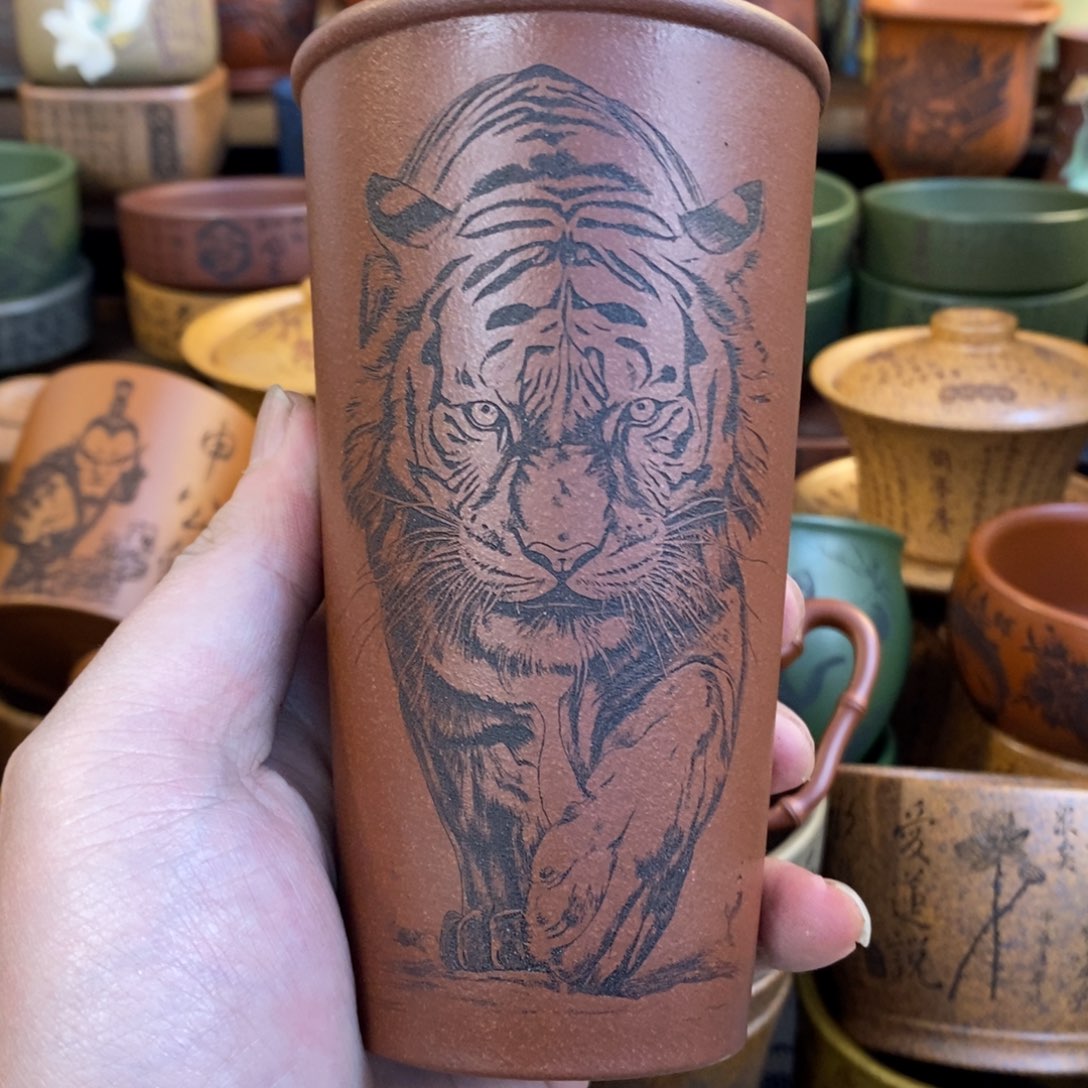 紫砂杯子宜兴全手工紫砂杯