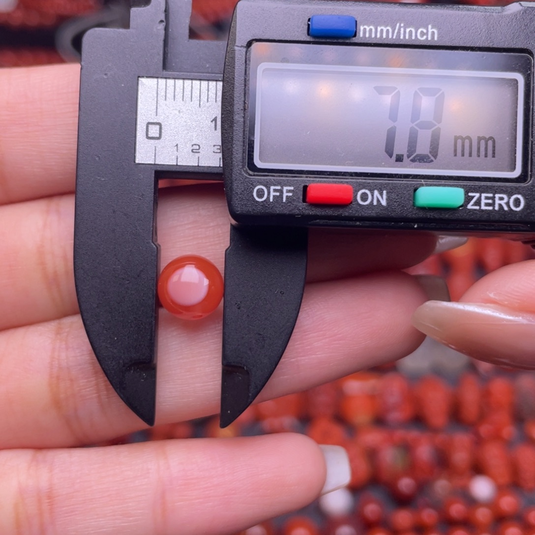 南红玛瑙未镶嵌配饰特色红白单株款 顶珠 配珠款