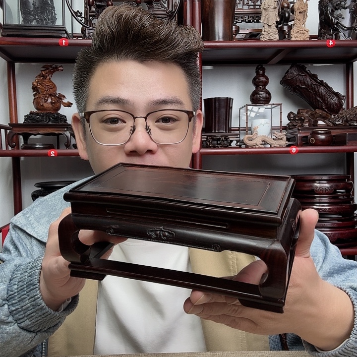 大红酸枝工艺品底座