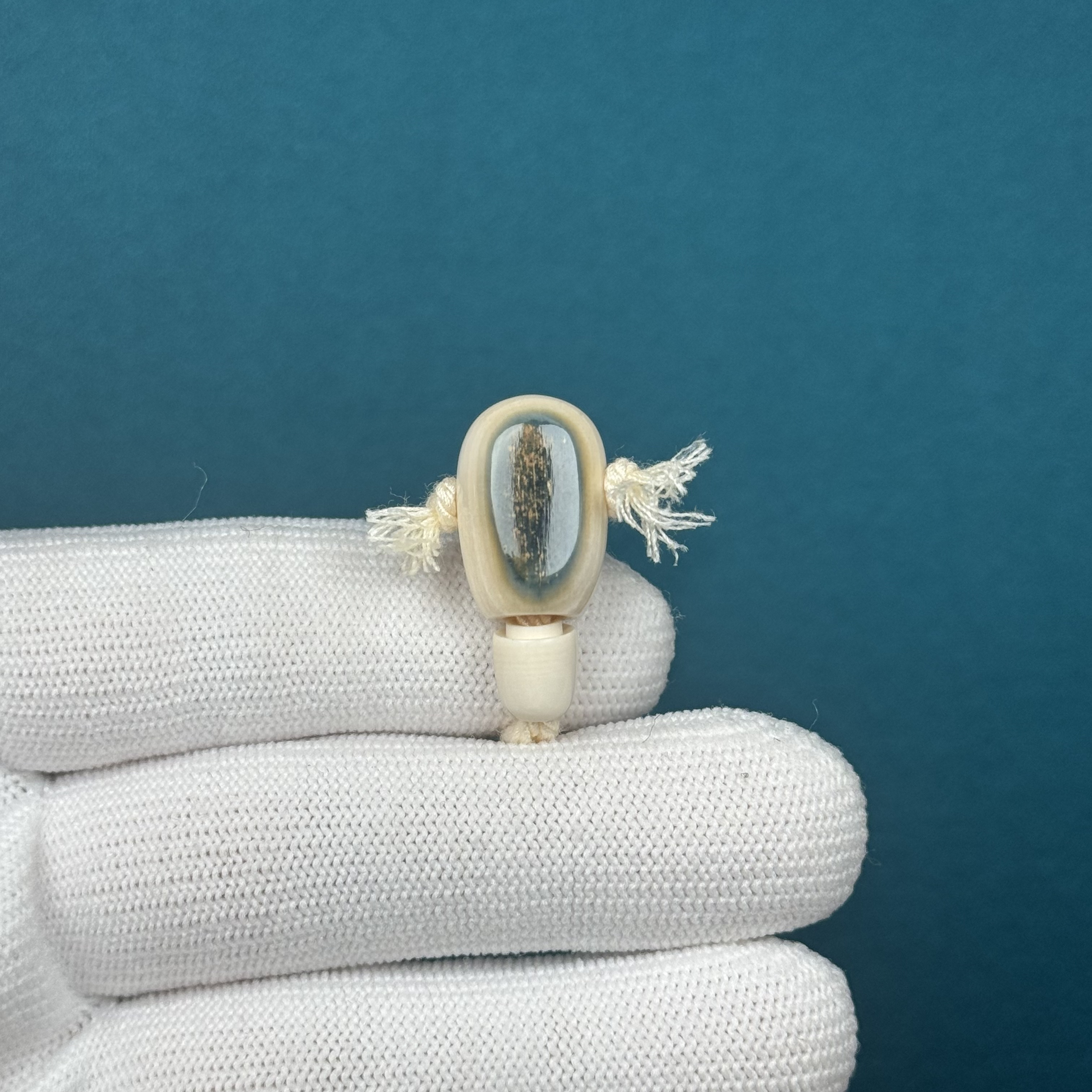 D42-51天然猛犸牙 蓝眼睛三通12*25mm支持复检假一罚十