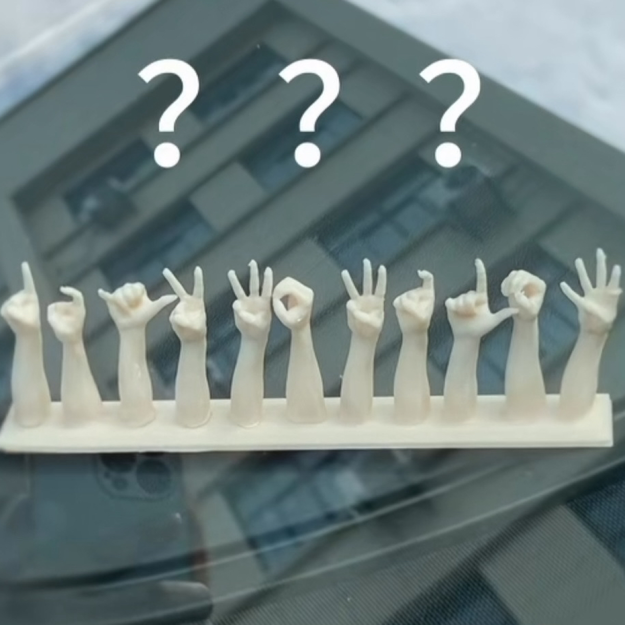 【新款】3D打印可爱停车号码创意摆件搞怪个性手指手势号码牌送礼