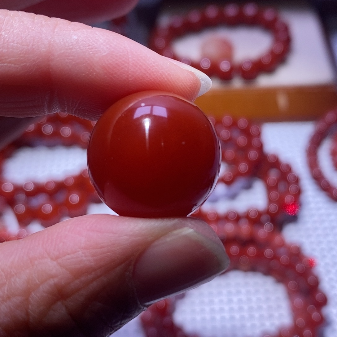 南红玛瑙未镶嵌单珠卡20