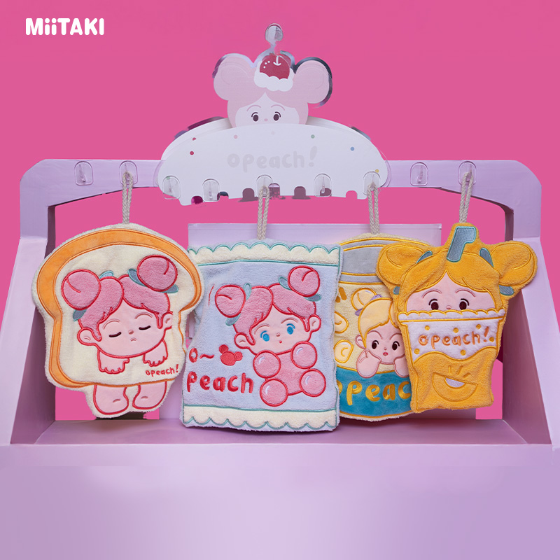 米塔集一只桃擦手巾盲盒卡通挂式加厚不掉毛