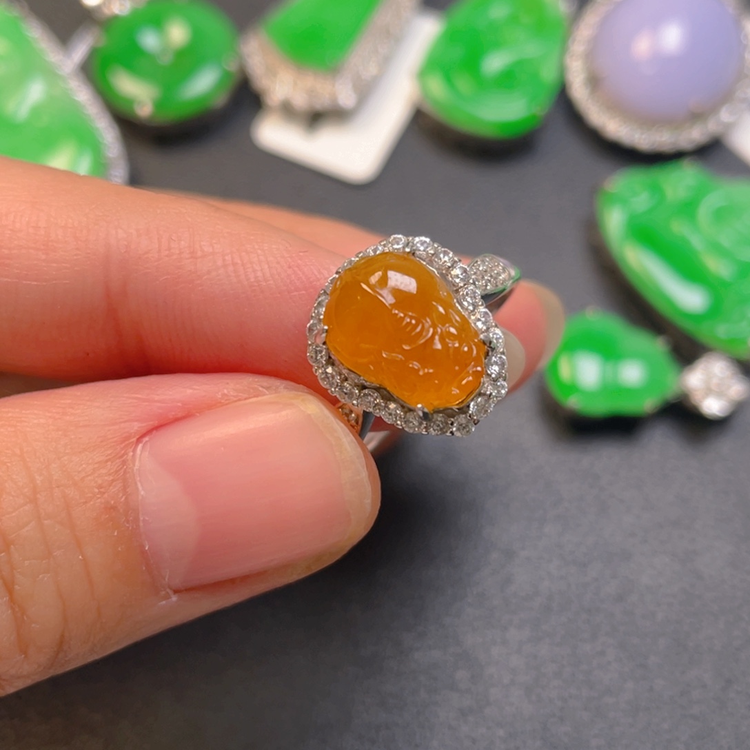 翡翠银S925镶嵌吊坠(不含链)戒指