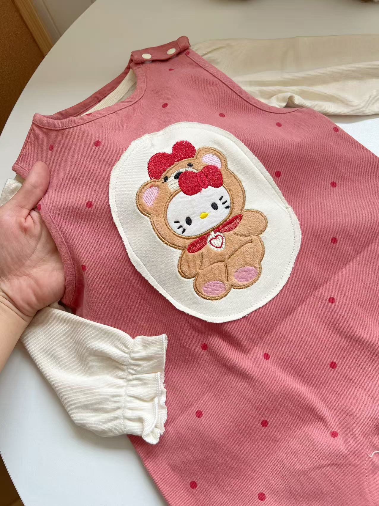 家居服秋冬A类长袖桑怡花边泡泡袖长袖背心爬服