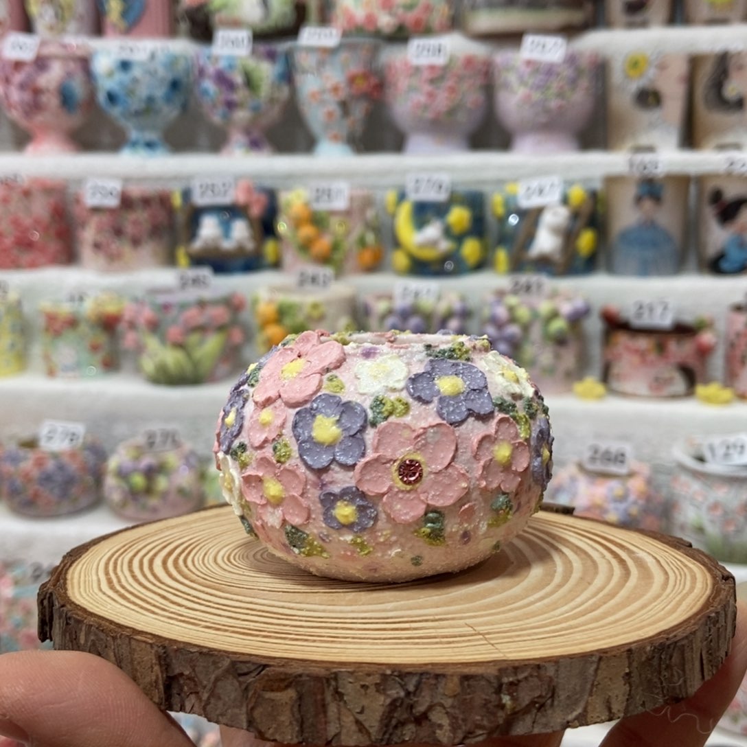 碎花奶罐内口3.5高度4.5