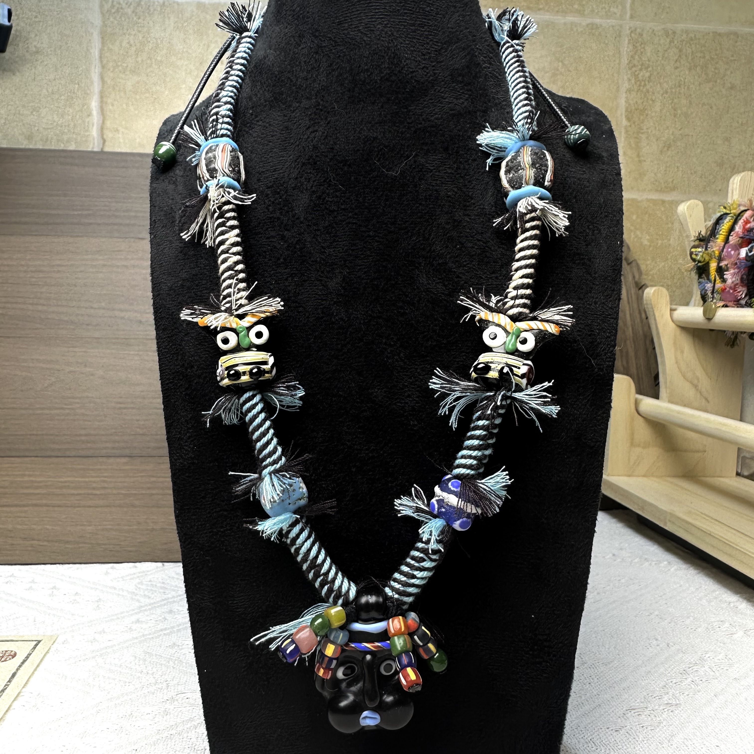 嘟嘟脸娃娃头纯手工编织项链