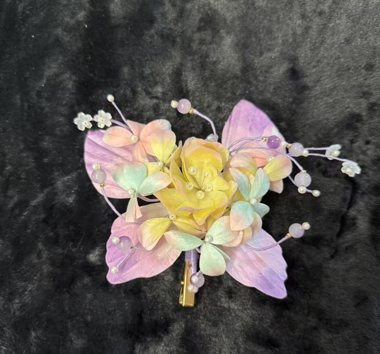 (听月专属)大麦吖古风发饰汉服绒花发簪手工制作默认微瑕均有色差