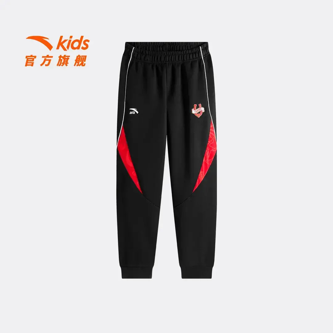 安踏儿童裤子男大童装26新年春季新款潮流针织运动长裤