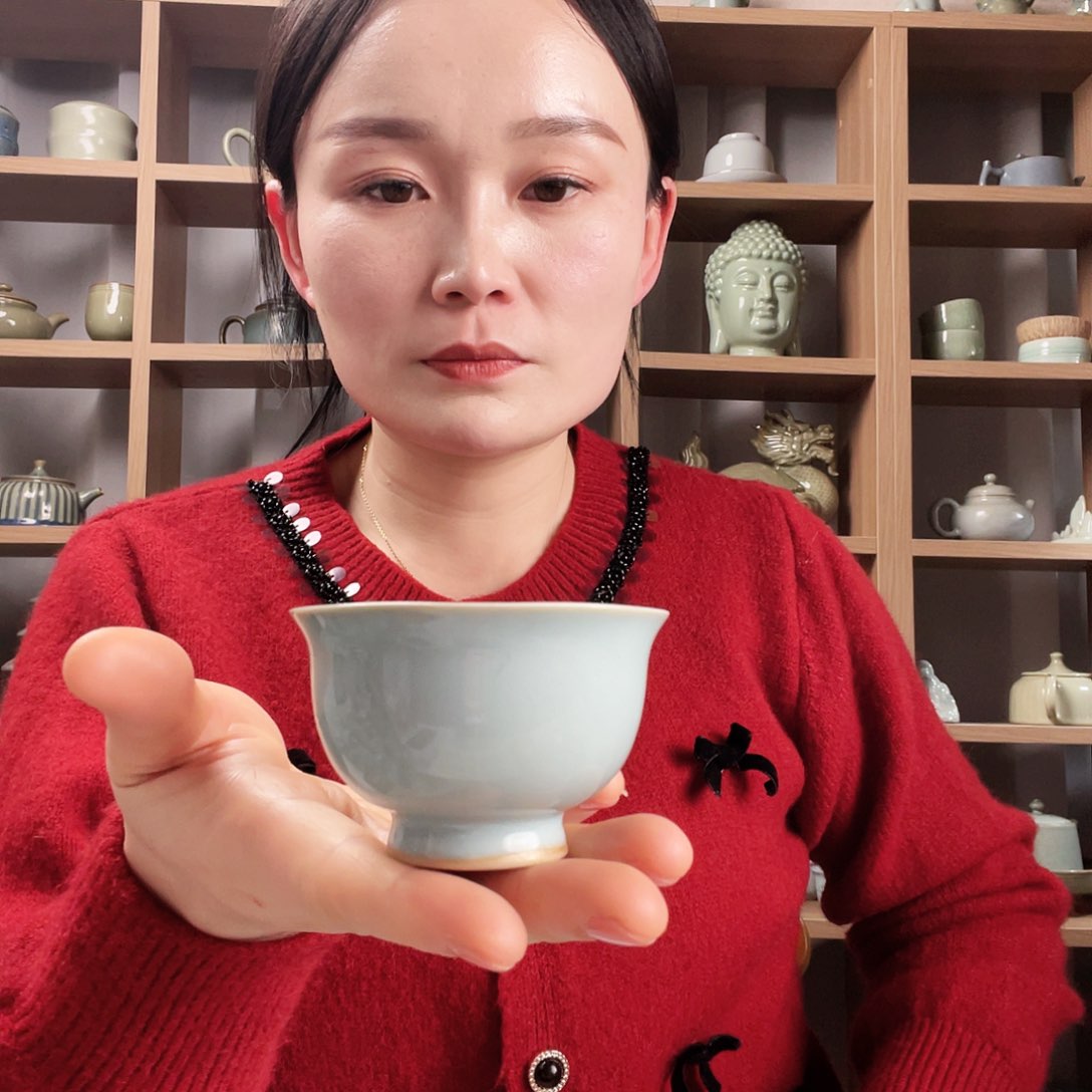 天青釉水压手杯福利品