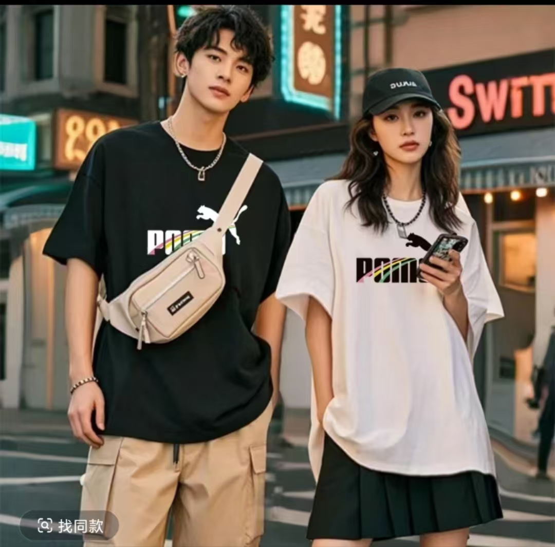 YFZ 短袖时尚潮流情侣休闲潮流ins半袖圆领印花夏季男女同款T恤