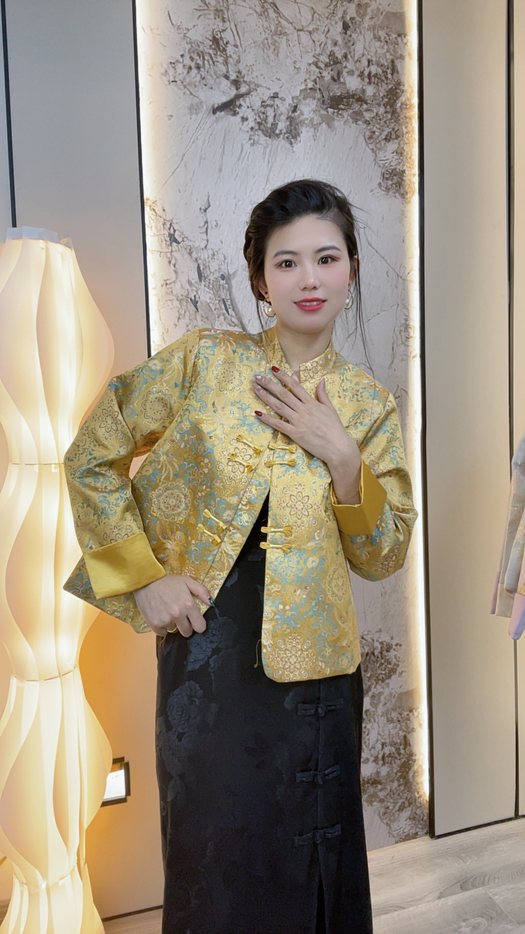 【宝相花开-外套】女新中式短外套新款双层外套富贵显瘦百搭外套