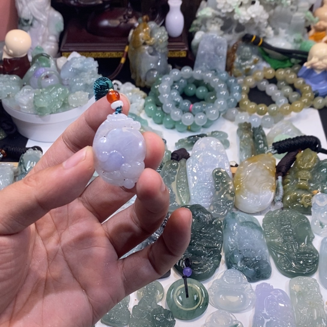翡翠未镶嵌吊坠(不含链)紫龙