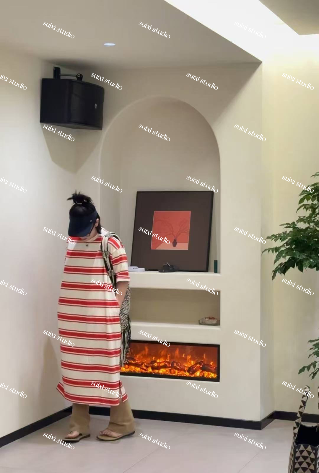 （2110）夏季新款纯棉条纹短袖显瘦舒适连衣裙