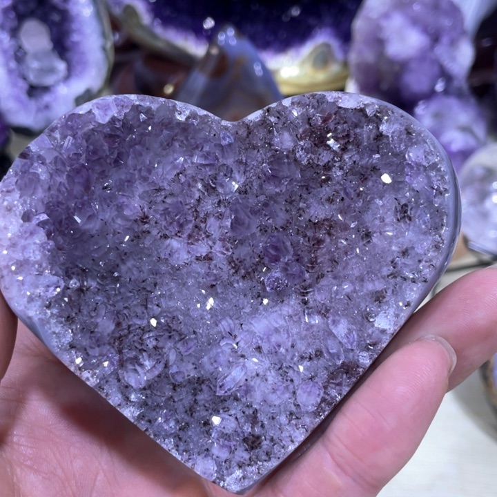 钛晶爱心未镶嵌紫晶