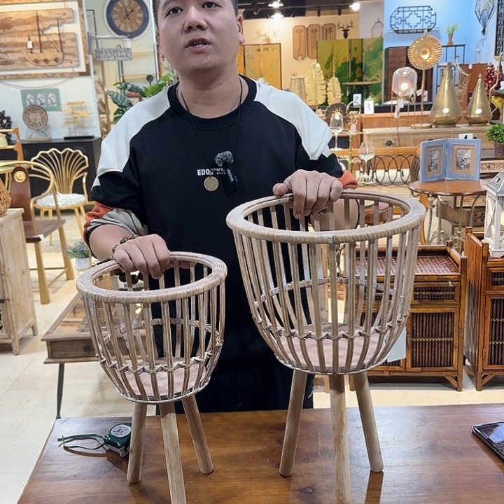 有机玻璃藤编花架