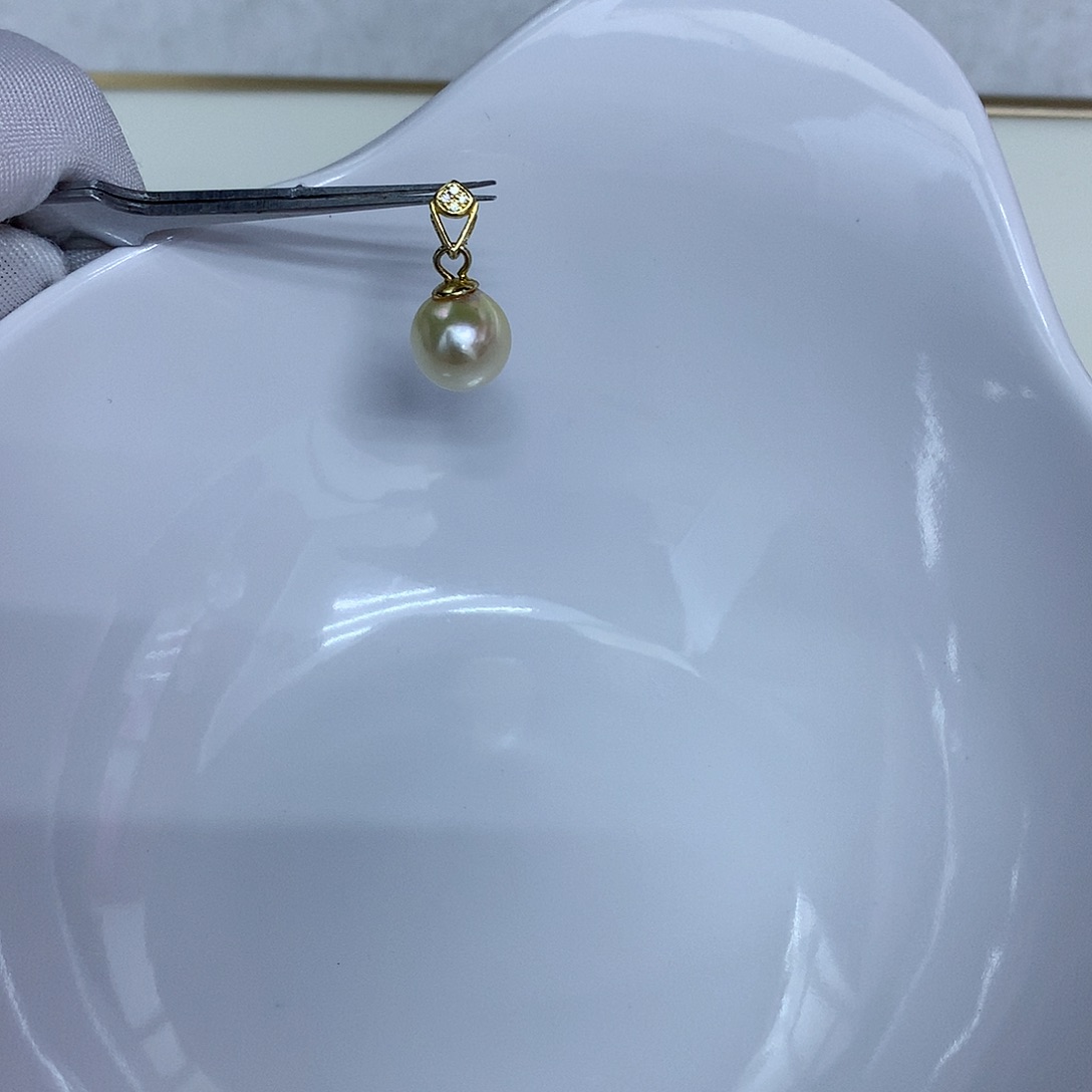 吊坠(不含链)银S925镶嵌海水珍珠8-9