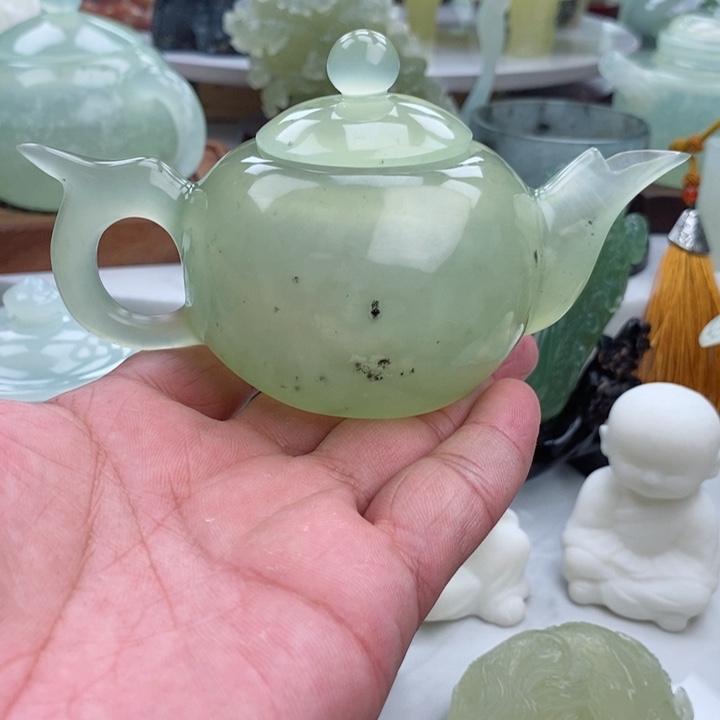 岫玉四大名玉壶70cc未镶嵌