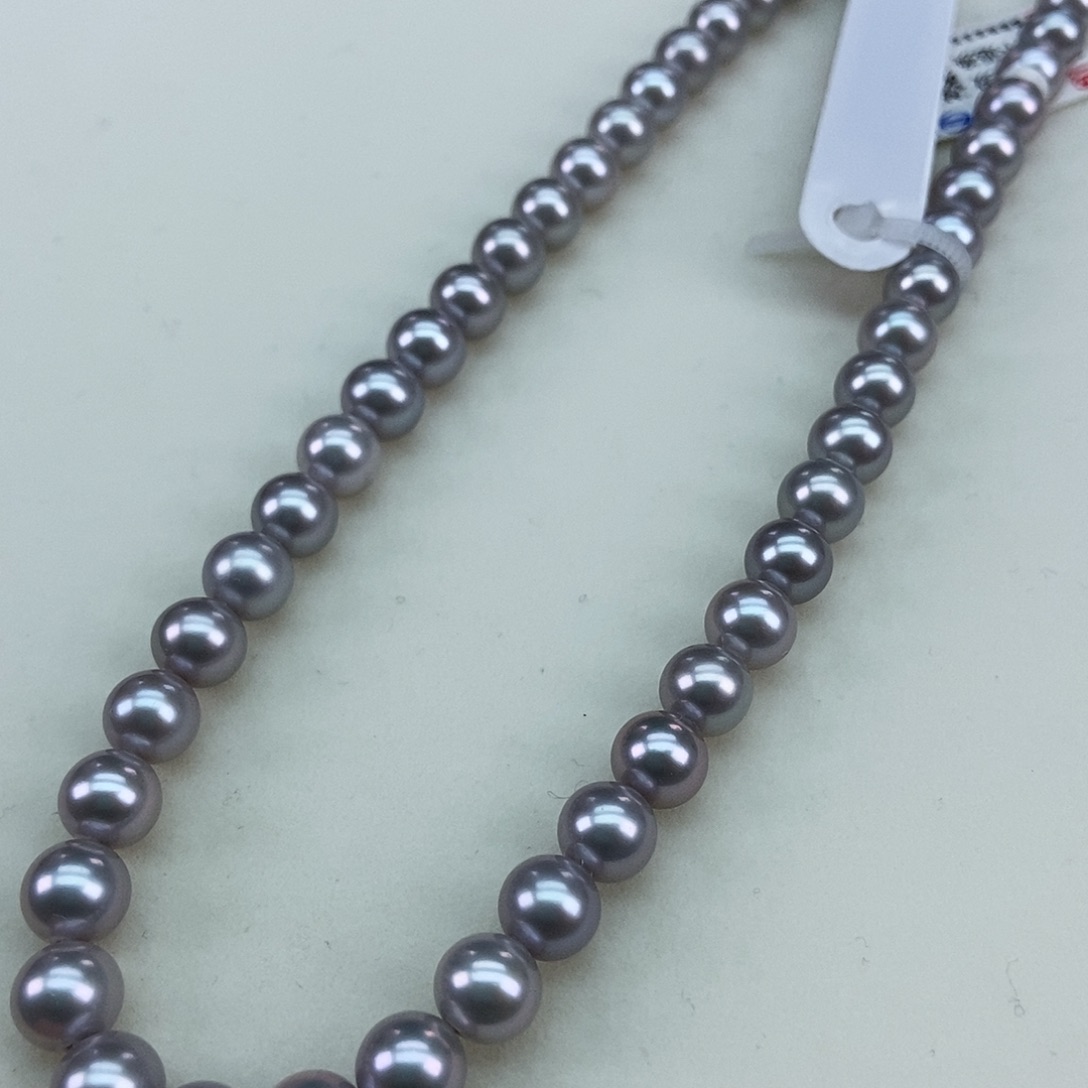 淡水珍珠6.5/7正圆无暇真多麻毕业银S925镶嵌