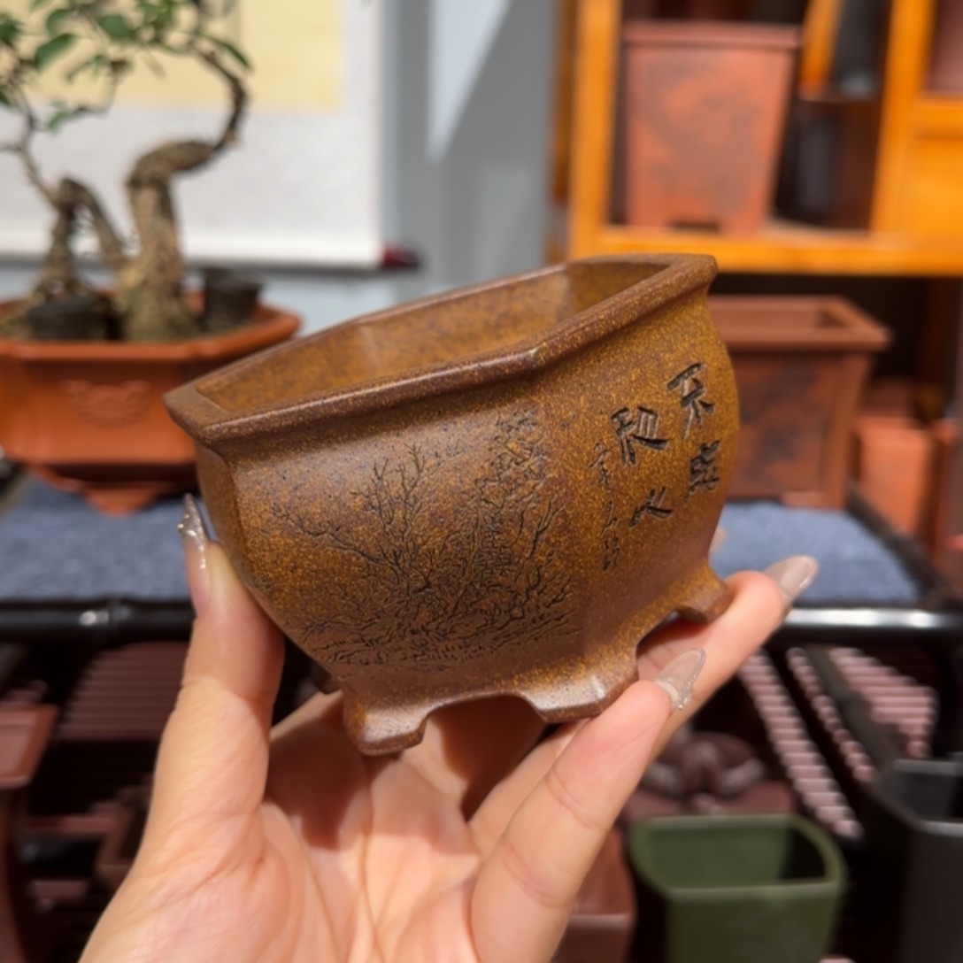 花盆紫砂半手工制作