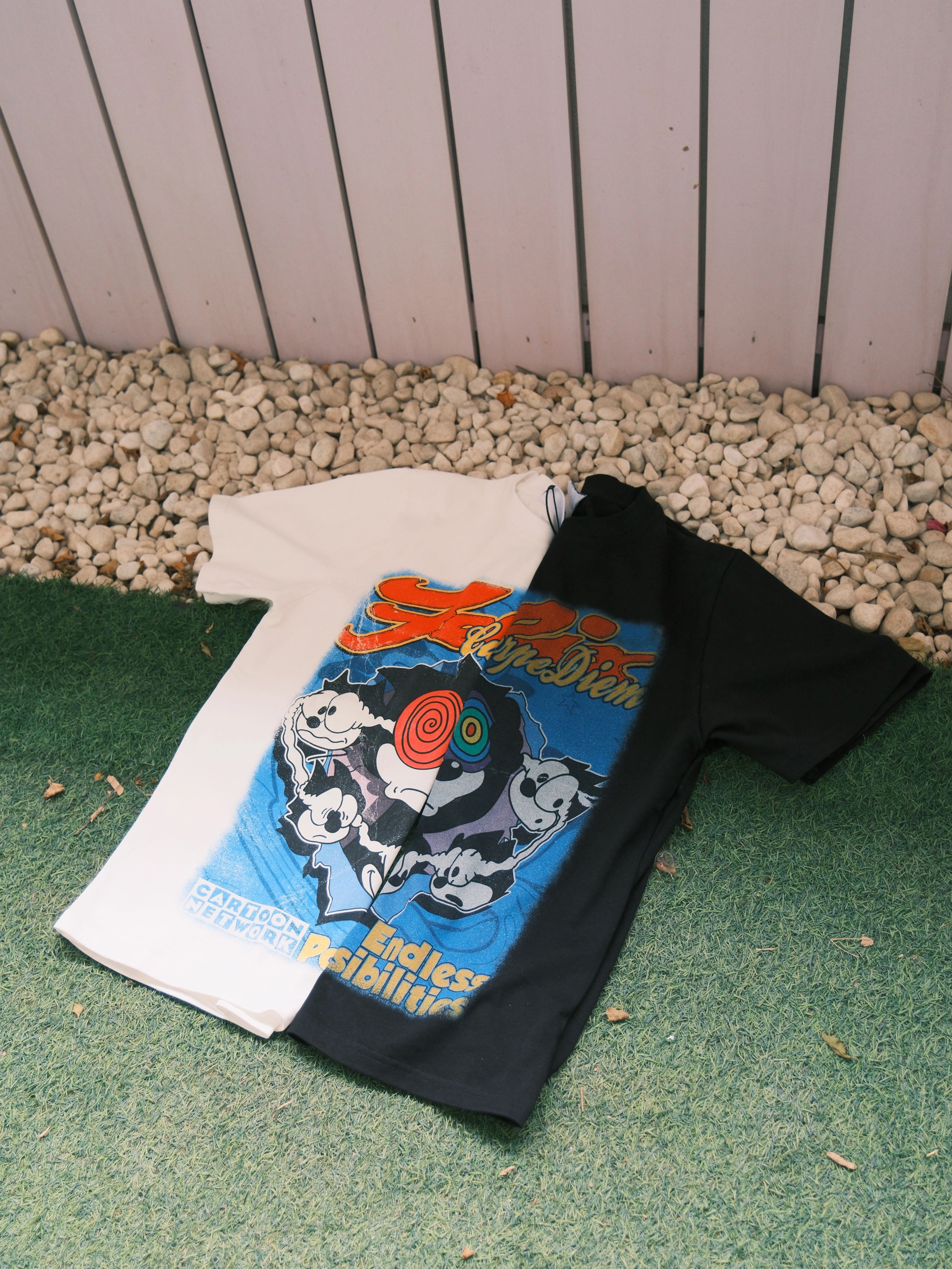 CEDM/CARPEDIEM 2025夏季美式卡通菲利克斯猫动漫街头宽松短袖