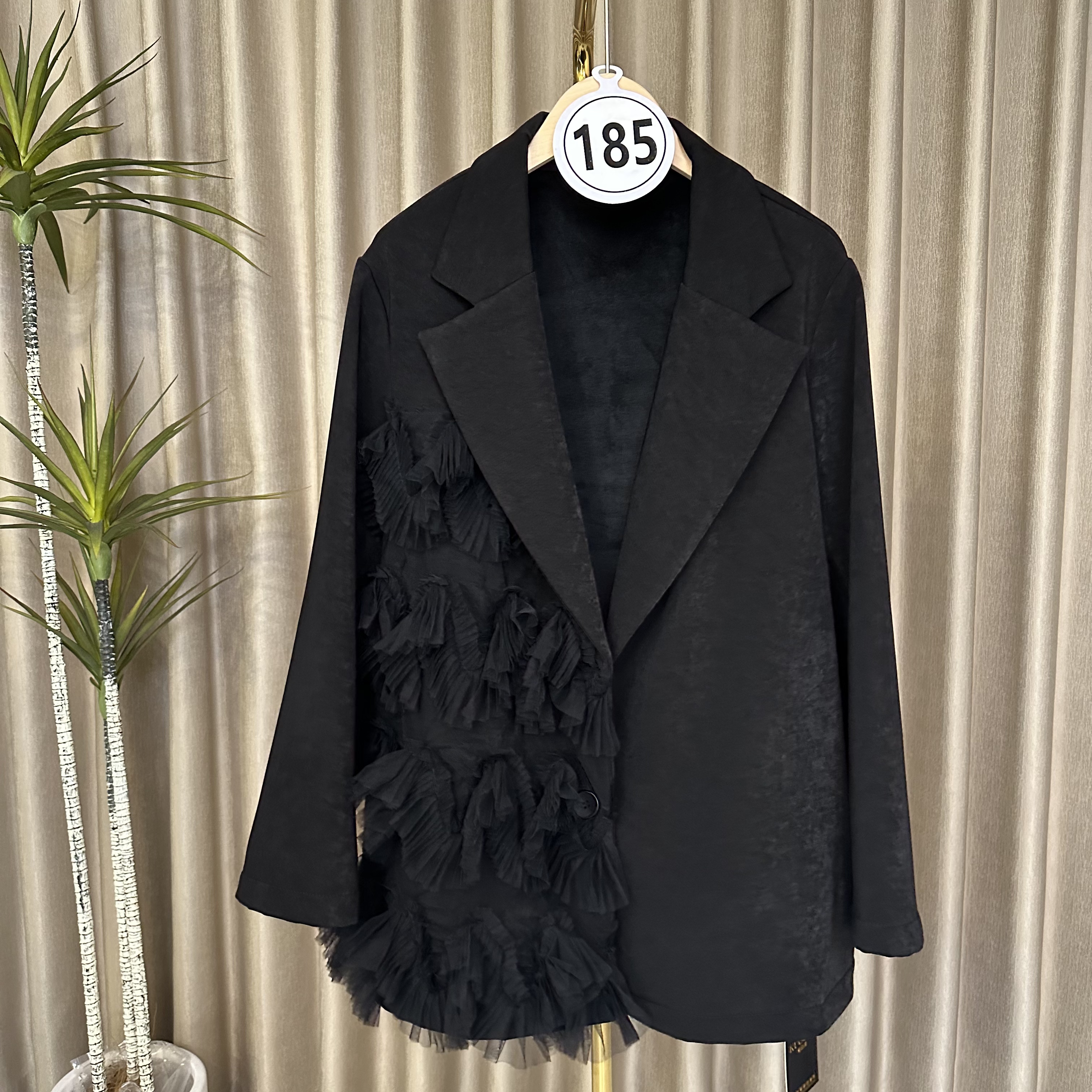 【185】【加绒加厚】包袖宽松型方领长袖女常规款西装休闲毛呢洋气