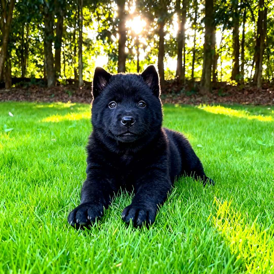 五黑犬幼犬忠诚纯黑中华田园犬巡山犬狗可爱土狗活物看家护院幼宠